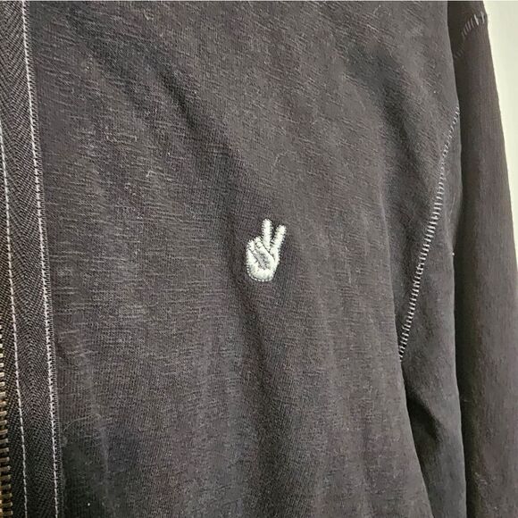 John Varavtos Black Zip Up Hoodie Lightweight - Picture 2 of 5